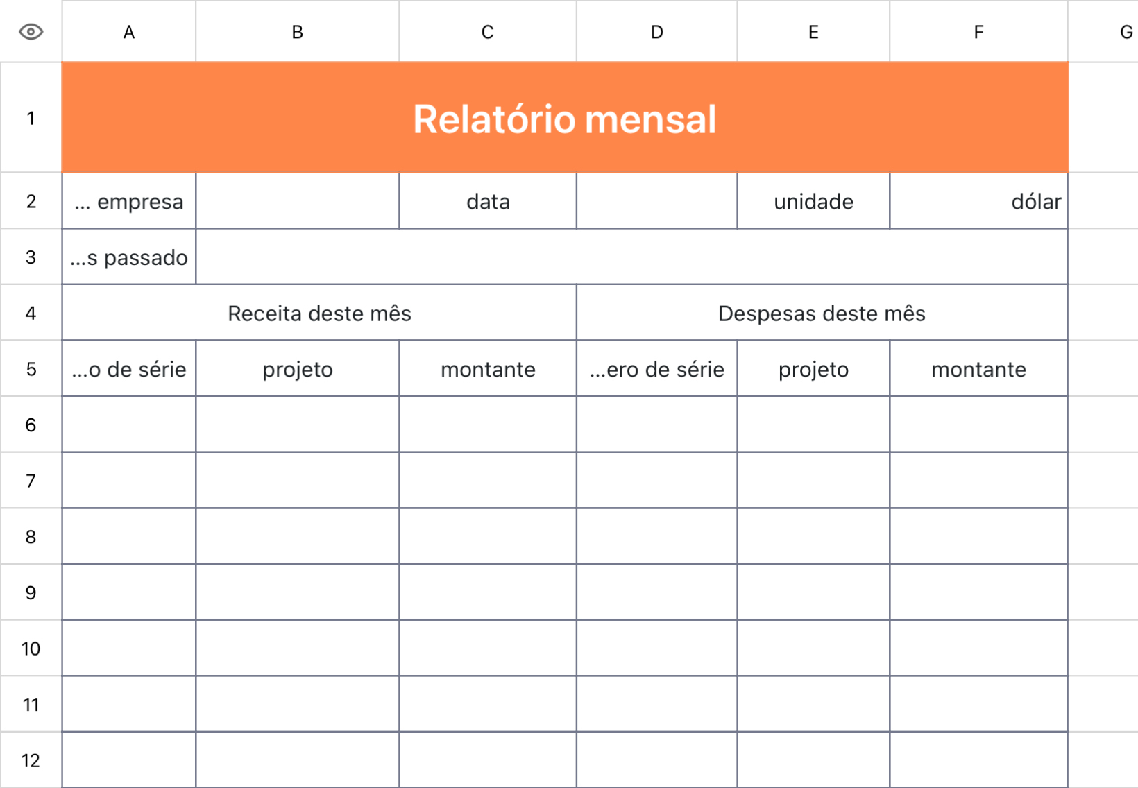 Relatório mensal